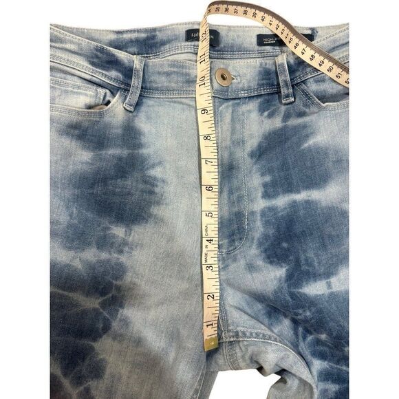 J. Jill Tie Dye Blue Ikat High Rise Cuffed Cropped Jeans Sz 10 - Picture 3 of 7